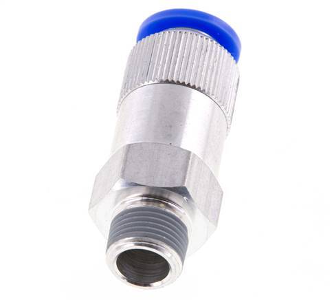 Válvula de retención de 12mm y R3/8'' macho de aluminio 0.2-10bar (3-145psi) con rosca para manguera