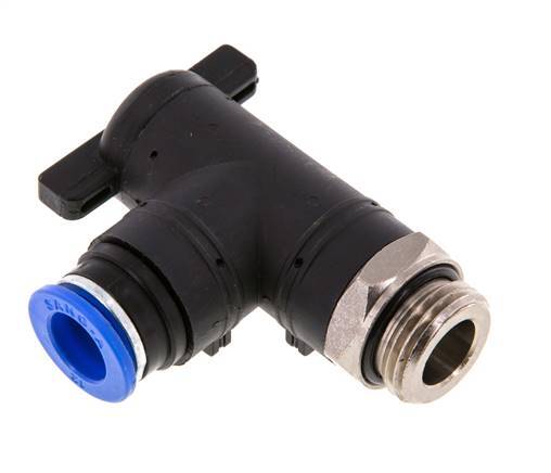 Válvula de bola de codo de 2 vías 12 mm - G1/2'' Plástico/Latón