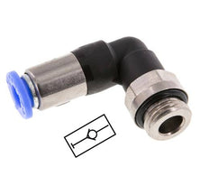Racor rápido 8mm y G1/8'' Codo autoblocante macho Latón/PBT 0-10bar (0-145psi)