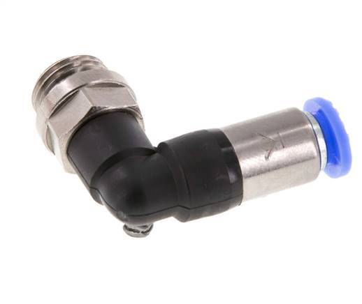 Racor rápido 6mm y G1/4'' Codo autoblocante macho Latón/PBT 0-10bar (0-145psi)