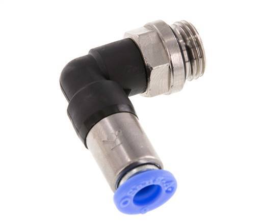 Racor rápido 6mm y G1/4'' Codo autoblocante macho Latón/PBT 0-10bar (0-145psi)