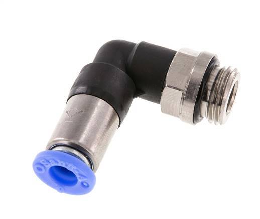 Racor rápido 6mm y G1/4'' Codo autoblocante macho Latón/PBT 0-10bar (0-145psi)