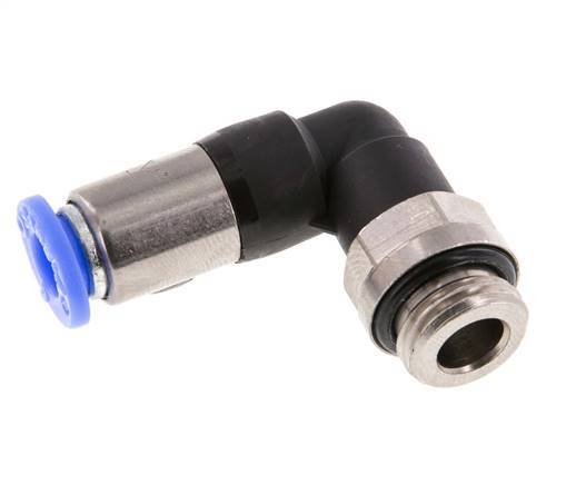 Racor rápido 6mm y G1/4'' Codo autoblocante macho Latón/PBT 0-10bar (0-145psi)