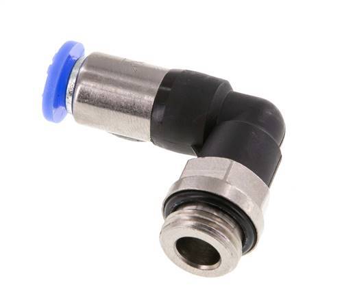 Racor rápido 6mm y G1/4'' Codo autoblocante macho Latón/PBT 0-10bar (0-145psi)