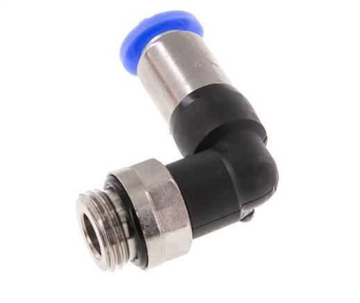 Racor rápido 6mm y G1/4'' Codo autoblocante macho Latón/PBT 0-10bar (0-145psi)