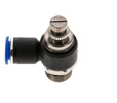Silenciador de control de flujo Codo de salida de contador 12 mm - G1/2'' Latón/PA 66