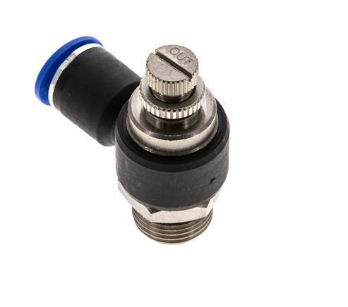 Silenciador de control de flujo Codo de salida de contador 12 mm - G1/2'' Latón/PA 66