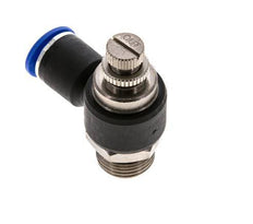 Silenciador de control de flujo Codo de salida de contador 12 mm - G1/2'' Latón/PA 66