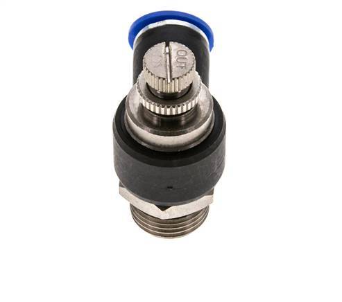 Silenciador de control de flujo Codo de salida de contador 12 mm - G1/2'' Latón/PA 66