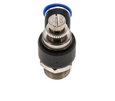 Silenciador de control de flujo Codo de salida de contador 12 mm - G1/2'' Latón/PA 66