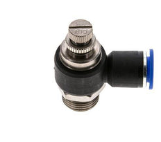 Silenciador de control de flujo Codo de salida de contador 12 mm - G1/2'' Latón/PA 66