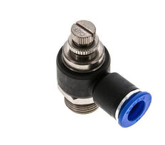 Silenciador de control de flujo Codo de salida de contador 12 mm - G1/2'' Latón/PA 66