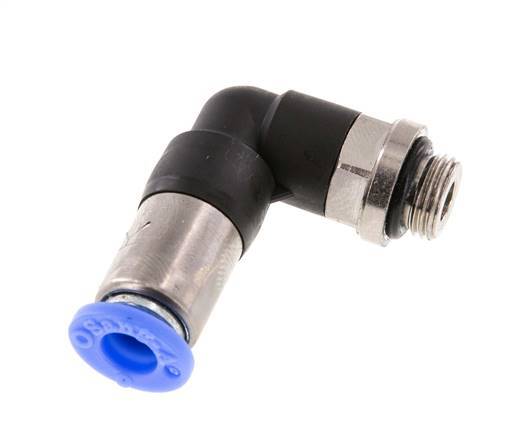Racor rápido 6mm y G1/8'' Codo macho autoblocante Latón/PBT 0-10bar (0-145psi) [2 Piezas]
