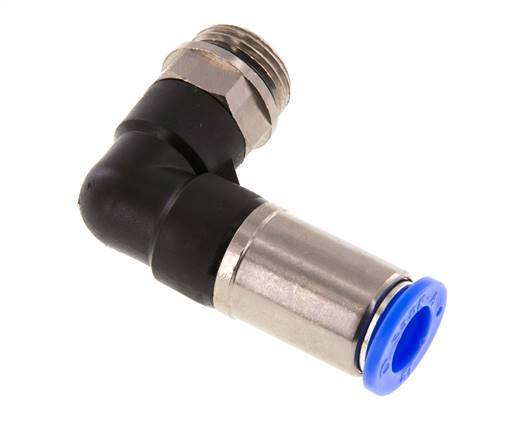 Racor de 12mm y G1/2'' Codo autoblocante macho Latón/PBT 0-10bar (0-145psi)