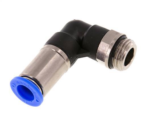 Racor de 12mm y G1/2'' Codo autoblocante macho Latón/PBT 0-10bar (0-145psi)
