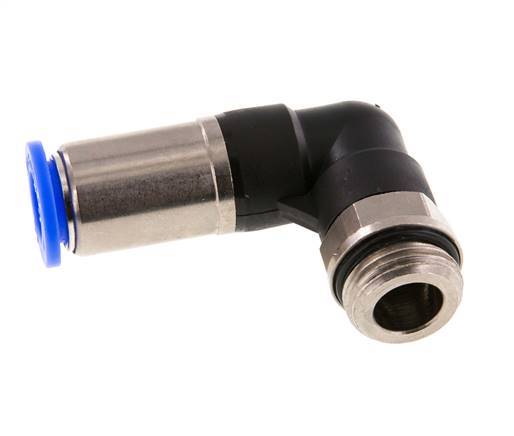 Racor de 12mm y G1/2'' Codo autoblocante macho Latón/PBT 0-10bar (0-145psi)