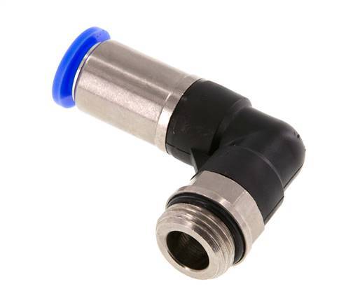 Racor de 12mm y G1/2'' Codo autoblocante macho Latón/PBT 0-10bar (0-145psi)