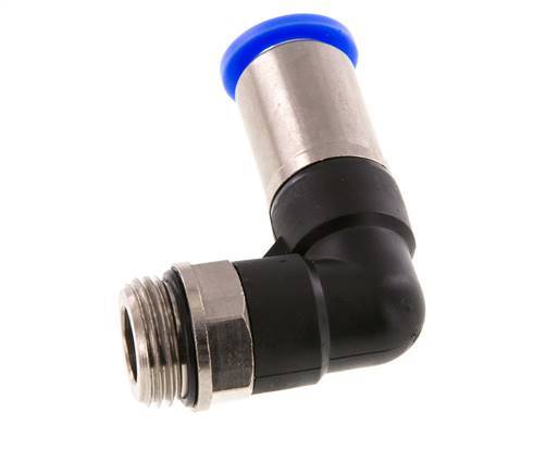 Racor de 12mm y G1/2'' Codo autoblocante macho Latón/PBT 0-10bar (0-145psi)