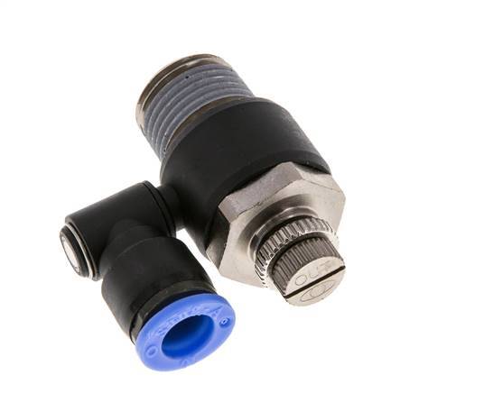 Silenciador de control de flujo Meter-Out Giratorio 10 mm - R1/2'' Latón/PA 66
