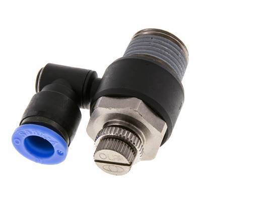Silenciador de control de flujo Meter-Out Giratorio 10 mm - R1/2'' Latón/PA 66