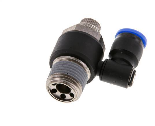 Silenciador de control de flujo Meter-Out Giratorio 10 mm - R1/2'' Latón/PA 66