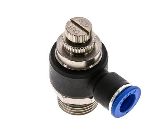Silenciador de control de flujo Codo de salida de contador 10 mm - G1/2'' Latón/PA 66