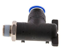 Válvula de bola de codo de 2 vías 12 mm - R3/8'' Plástico/Latón