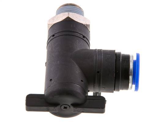 Válvula de bola de codo de 2 vías 12 mm - R3/8'' Plástico/Latón