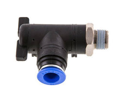 Válvula de bola de codo de 2 vías 12 mm - R3/8'' Plástico/Latón