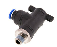 Válvula de bola de codo de 2 vías 10 mm - R1/4'' Plástico/Latón