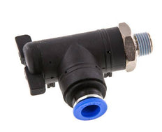 Válvula de bola de codo de 2 vías 10 mm - R1/4'' Plástico/Latón