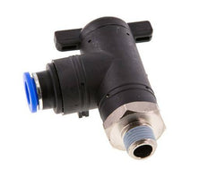 Válvula de bola de codo de 2 vías 10 mm - R1/4'' Plástico/Latón