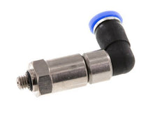 Codo de 4 mm y M5 Junta giratoria rápida Rosca Macho Niquelada Latón/PBT NBR Giratorio