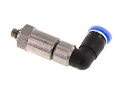 Codo de 4 mm y M5 Junta giratoria rápida Rosca Macho Niquelada Latón/PBT NBR Giratorio
