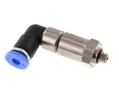 Codo de 4 mm y M5 Junta giratoria rápida Rosca Macho Niquelada Latón/PBT NBR Giratorio