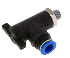 Válvula de bola de codo de 2 vías 12 mm - R1/4'' Plástico/Latón