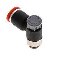 Válvula de control de flujo Codo de medición 8 mm - G1/8'' Latón/PA 66 Tuerca de seguridad