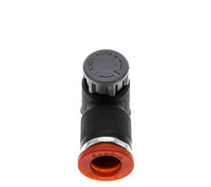 Válvula de control de flujo Codo de medición 8 mm - G1/8'' Latón/PA 66 Tuerca de seguridad