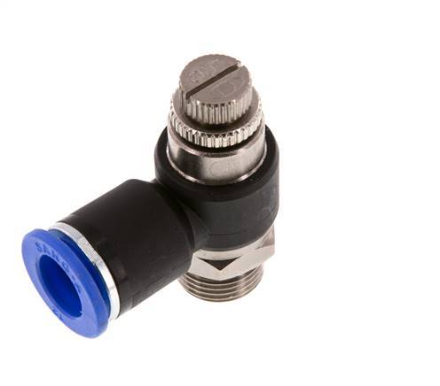 Silenciador de control de flujo Codo de salida de contador 12 mm - G3/8'' Latón/PA 66