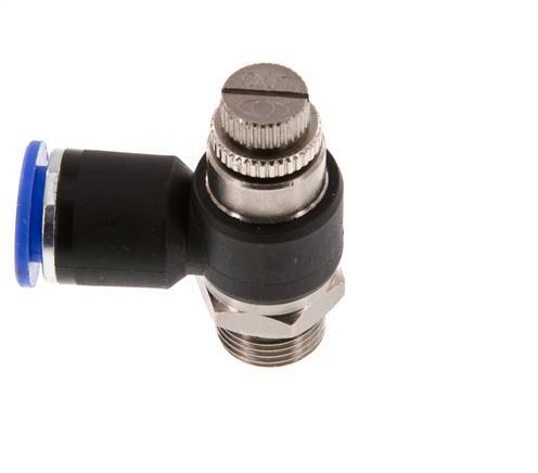 Silenciador de control de flujo Codo de salida de contador 12 mm - G3/8'' Latón/PA 66