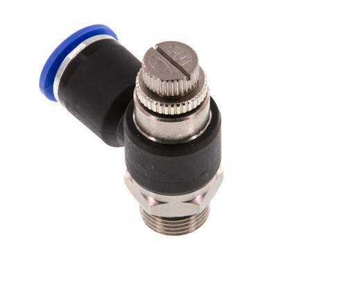 Silenciador de control de flujo Codo de salida de contador 12 mm - G3/8'' Latón/PA 66