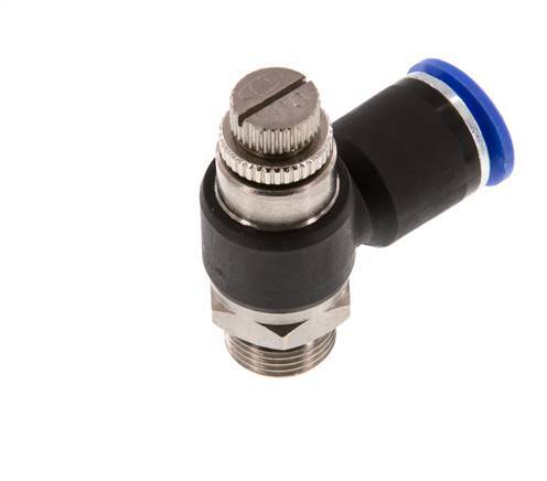 Silenciador de control de flujo Codo de salida de contador 12 mm - G3/8'' Latón/PA 66