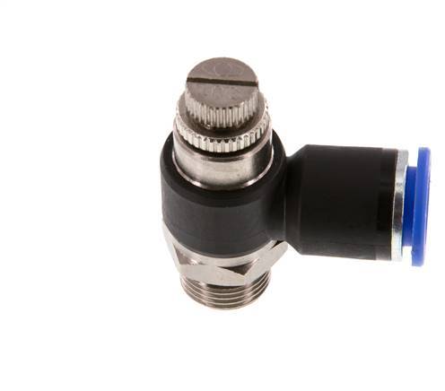 Silenciador de control de flujo Codo de salida de contador 12 mm - G3/8'' Latón/PA 66
