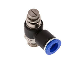 Silenciador de control de flujo Codo de salida de contador 12 mm - G3/8'' Latón/PA 66