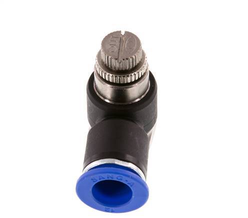 Silenciador de control de flujo Codo de salida de contador 12 mm - G3/8'' Latón/PA 66