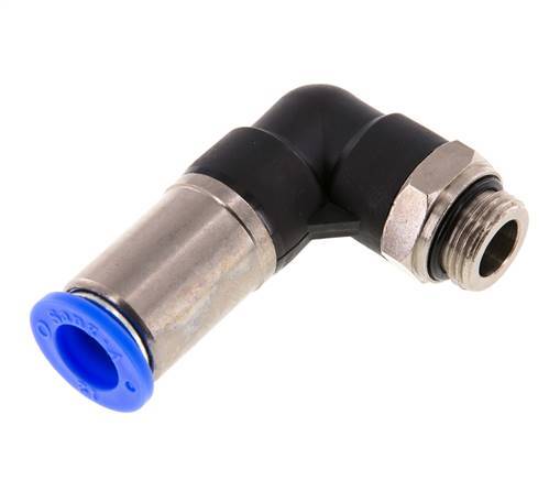 Racor rápido 12mm y G3/8'' Codo autoblocante macho Latón/PBT 0-10bar (0-145psi)