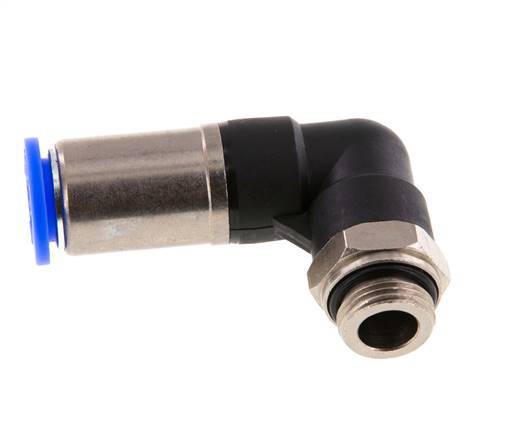 Racor rápido 12mm y G3/8'' Codo autoblocante macho Latón/PBT 0-10bar (0-145psi)