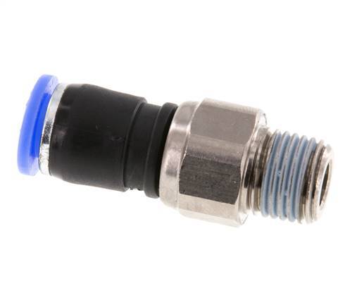 Junta giratoria de 8 mm y R1/4'' Rosca macho de latón niquelado/PBT NBR giratorio