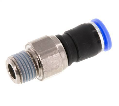 Junta giratoria de 8 mm y R1/4'' Rosca macho de latón niquelado/PBT NBR giratorio
