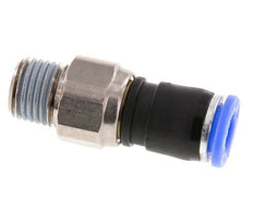 Junta giratoria de 8 mm y R1/4'' Rosca macho de latón niquelado/PBT NBR giratorio